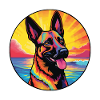 Race de chien malinois belge coloré dessin animé Waterc