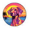 Andalusian Hound Dog Breed Colorful Cartoon Waterc