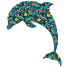 Dolphin Tropical Flower Floral