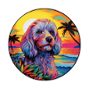 Cockapoo Hunderasse Buntes Karikatur Aquarell