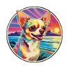 Chihuahua Cane Razza Colorato Acquerello Del Fumetto