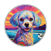 Chinese Imperial Dog Breed Colorful Cartoon Waterc