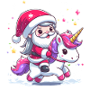 Weihnachtsmann und Einhorn