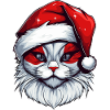 Cat Portrait Christmas Head