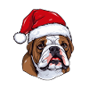 Bulldog Dog Portrait Christmas