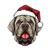 Mastiff Dog Portrait Christmas