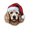 Poodle Dog Portrait Christmas