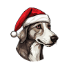 Greyhound Dog Portrait Christmas