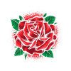 Rosa Roja Gótica Cool Line Art Rosa