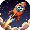 Comic Rocket with Eyes