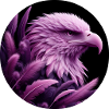 Purple Eagle Head with Feathers