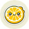 Yellow lemon slice with face