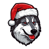 Husky Dog Head Christmas Xmas