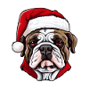 Bulldog Dog Head Christmas Xmas