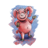 Grumpy funny piggy