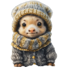 Cute Winter Animal with Clothing