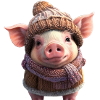 Cute Winter Piglet