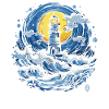 Tsunami Waves Lighthouse