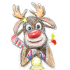 Humorvoller Rentier Cartoon Design