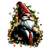 Chef gnome avec guirlandes lumineuses
