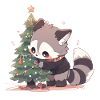 Raccoon christmastree