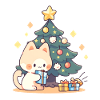 Arbre de Noël chat