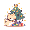 Arbre de Noël chat