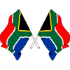 Two flags South Africa crossed