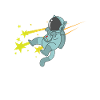 Shooting Stars with Astronaut Sky