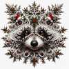 Raccoon Christmas Motif