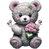 Teddy bear with roses
