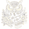 Hibou d’hiver avec écharpe
