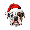 Bulldog Dog Head Christmas Christmas