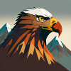 Eagle's head with mountain