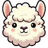 Comic Alpaca Baby Head