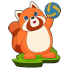 Red Panda Volleyball Player Volleyball