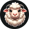 Mouton graphique 3D blanc
