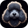 Pudel im Animationsstil