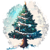 Weihnachtsbaum im Schnee