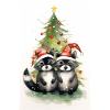 Christmas raccoons