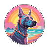 Thailändische Ridgeback-Hunderasse Bunte Karikatur Watercol