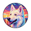 Chien de berger blanc race coloré dessin animé Watercol