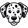 Dalmatian head in comic style