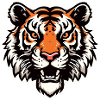 Tiger head in comic style