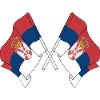 Two flags Serbia crossed