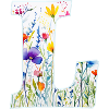 Buchstabe L, Monogramm, Blumenmuster