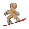 Gingerbread Man Christmas Snowboard