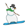 Snowman Christmas Snowboard