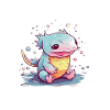 Mignon style anime axolotl kawaii