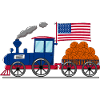 USA Flag Basketball Railroad